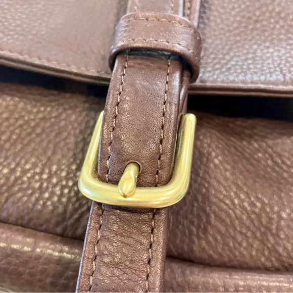 Libaire Beautiful Vintage Brown Pebbled Leather Crossbody Bag Shoulder Purse USA - Picture 3 of 15